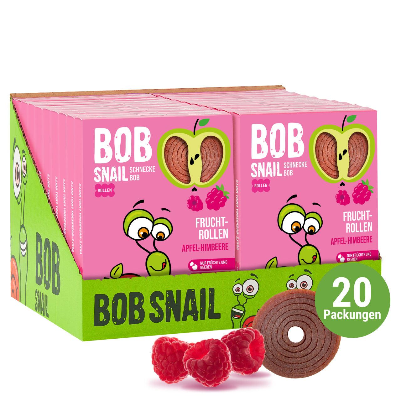 BobSnail Fruchtrollen Apfel-Himbeer24 x 30 g