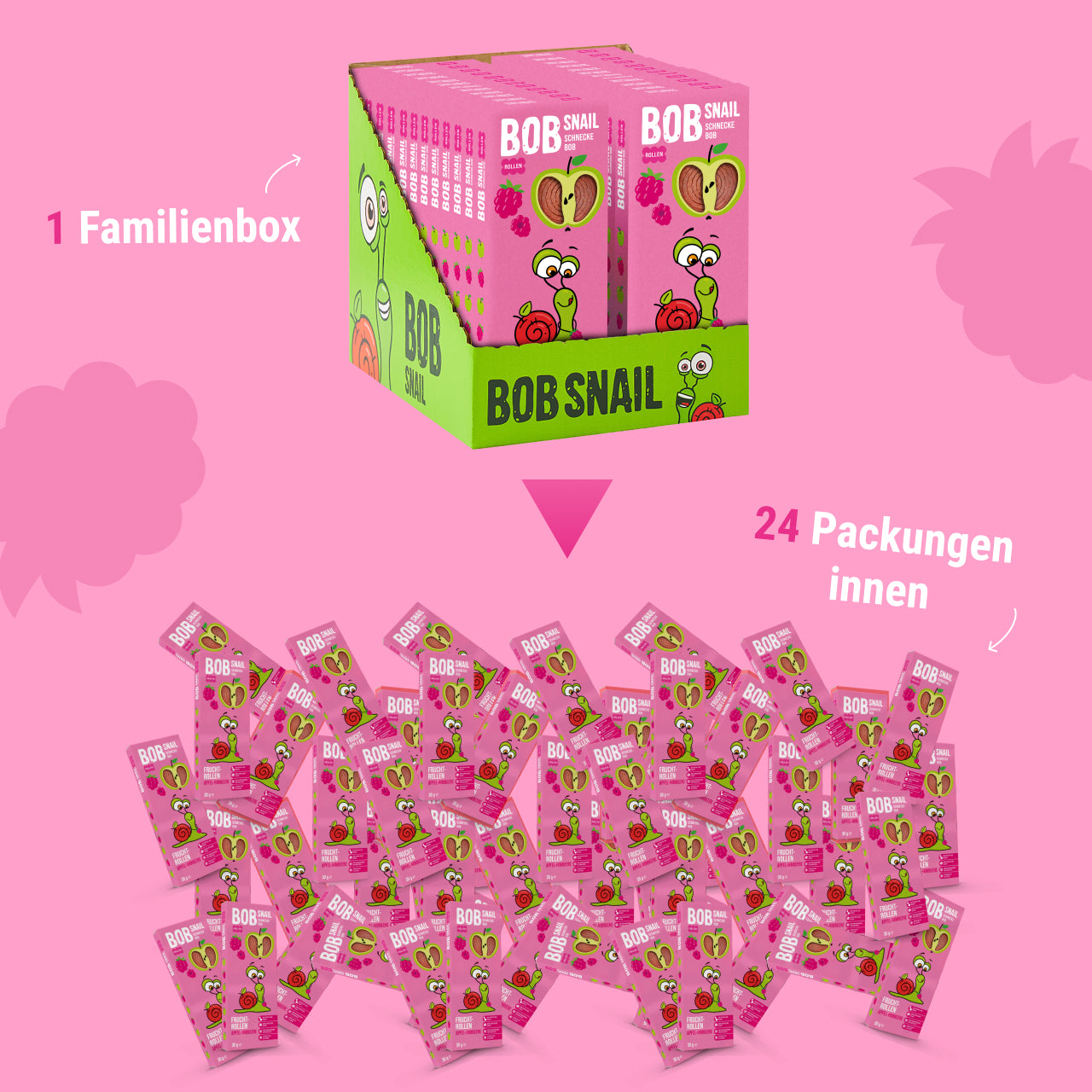 Bob Snail Fruchtrollen Apfel-Himbeere 24x30g
