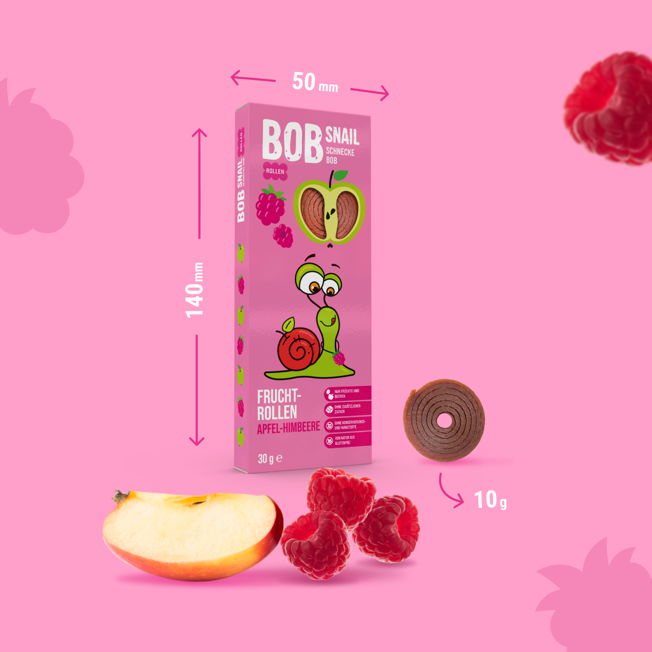 Bob Snail Fruchtrollen Apfel-Himbeere 24x30g