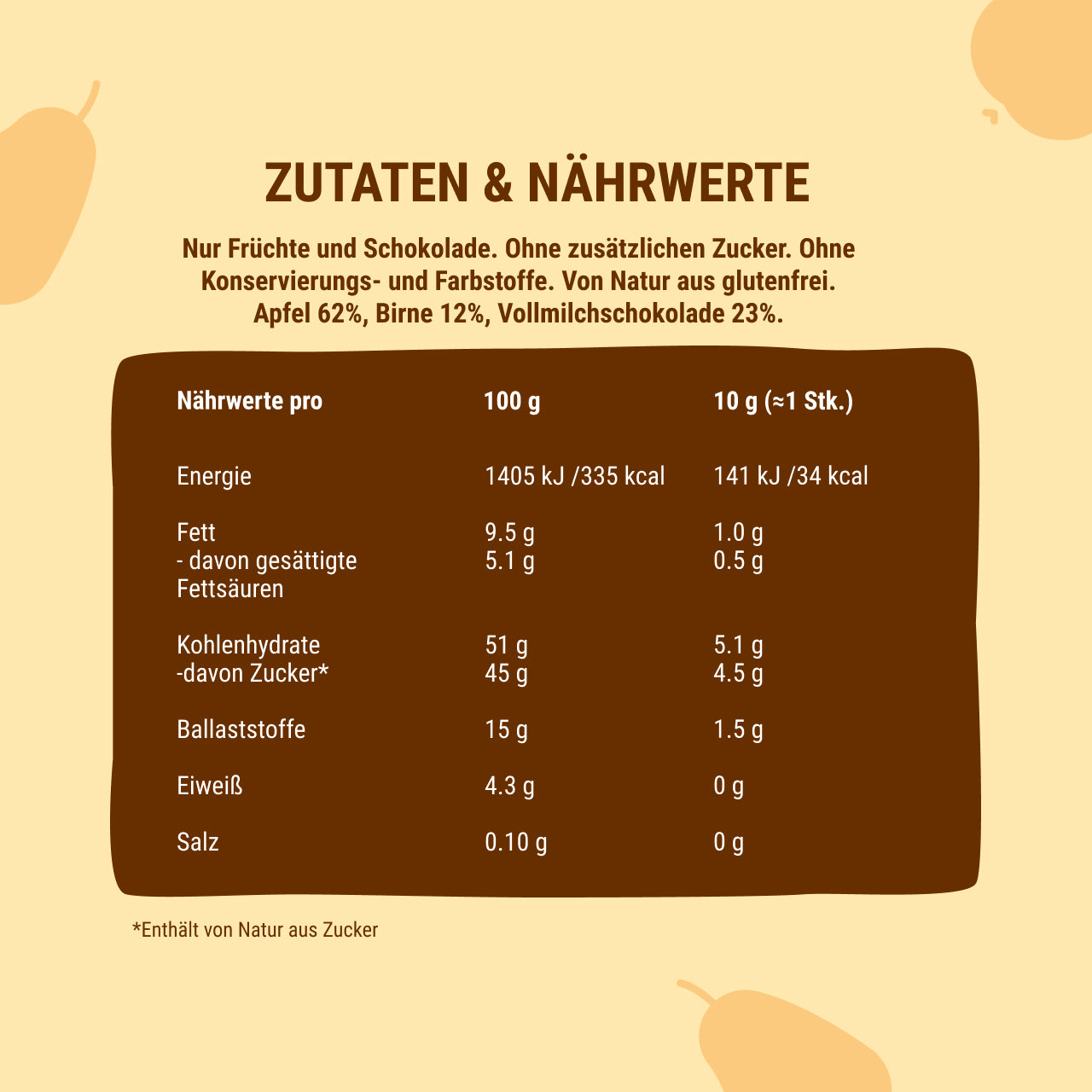 Bob Snail Fruchtcrush Apfel-Birne in Vollmilchschokolade 24x30g