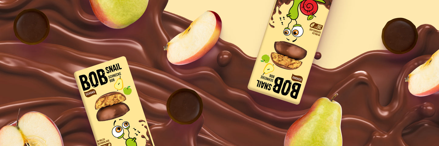 Bob Snail Fruchtcrush Apfel-Birne in Vollmilchschokolade 24x30g