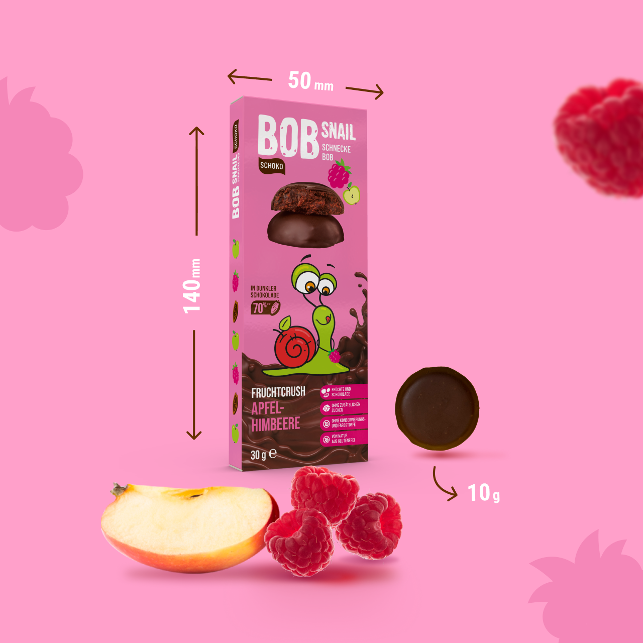Apfel-Erdbeer, Himbeere etc. in Vollmilchschokolade 24 x 30 g