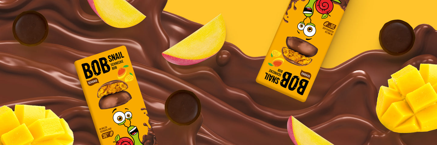 Bob Snail Fruchtcrush Mango in Vollmilchschokolade 24x30g