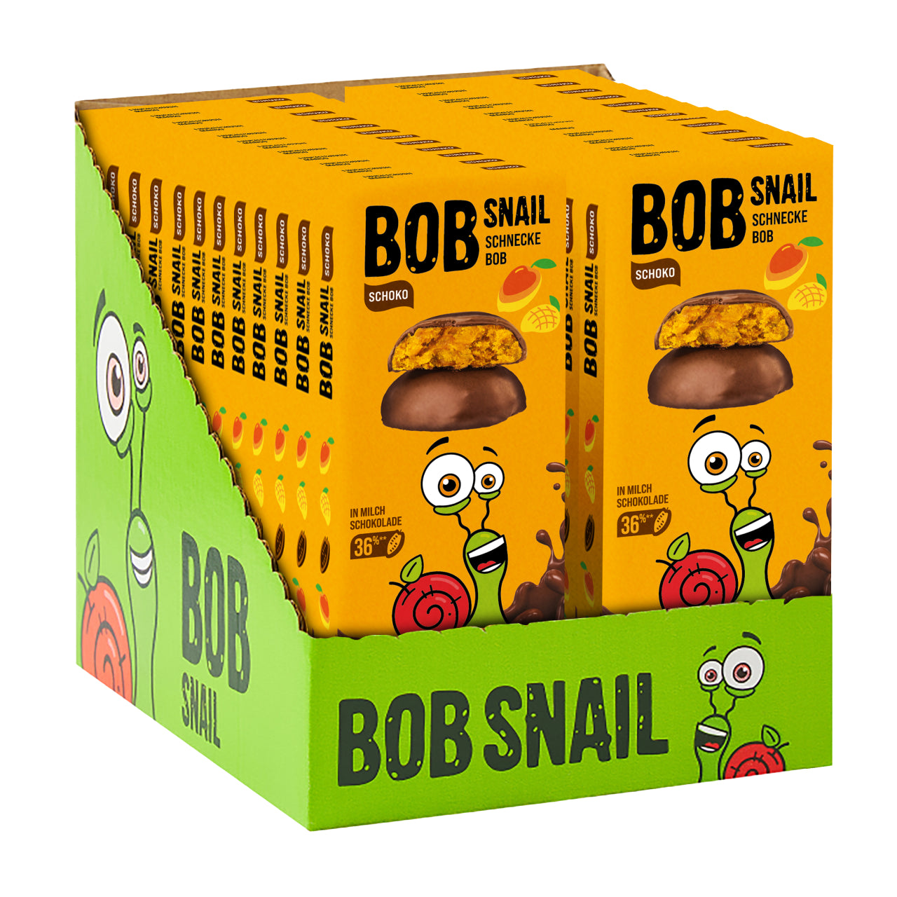 Bob Snail Fruchtcrush Mango in Vollmilchschokolade 24x30g