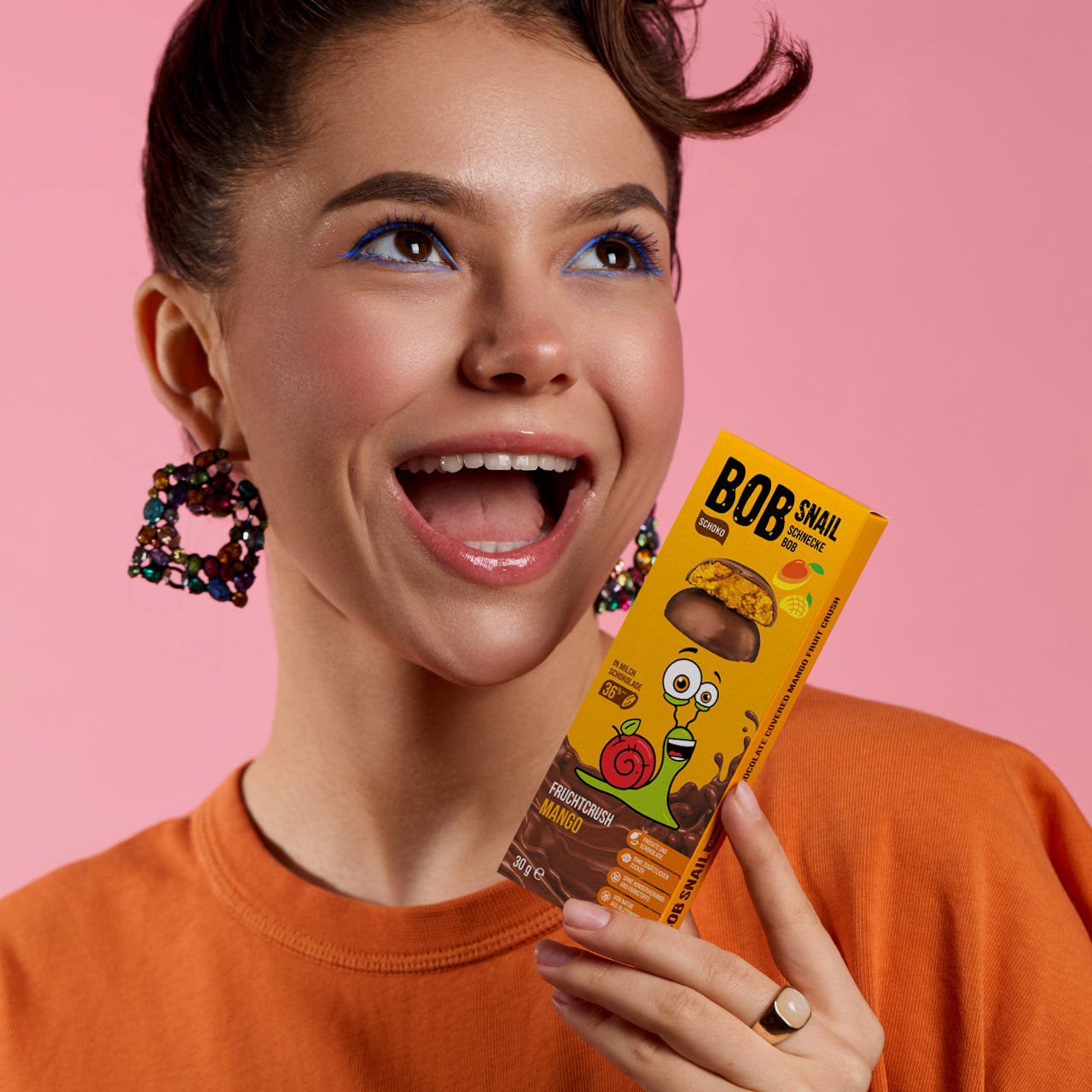 Bob Snail Fruchtcrush Mango in Vollmilchschokolade 24x30g
