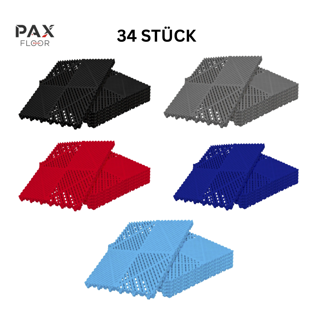 PAX-Floor Klickfliesen Garage Werkstatt 40x40 cm 34er Set 5,44m²