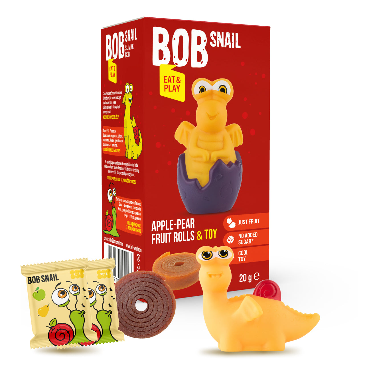 Bob Snail 16er Set Eat&Play Fruchtrollen 20g und Spielzeug AKTION