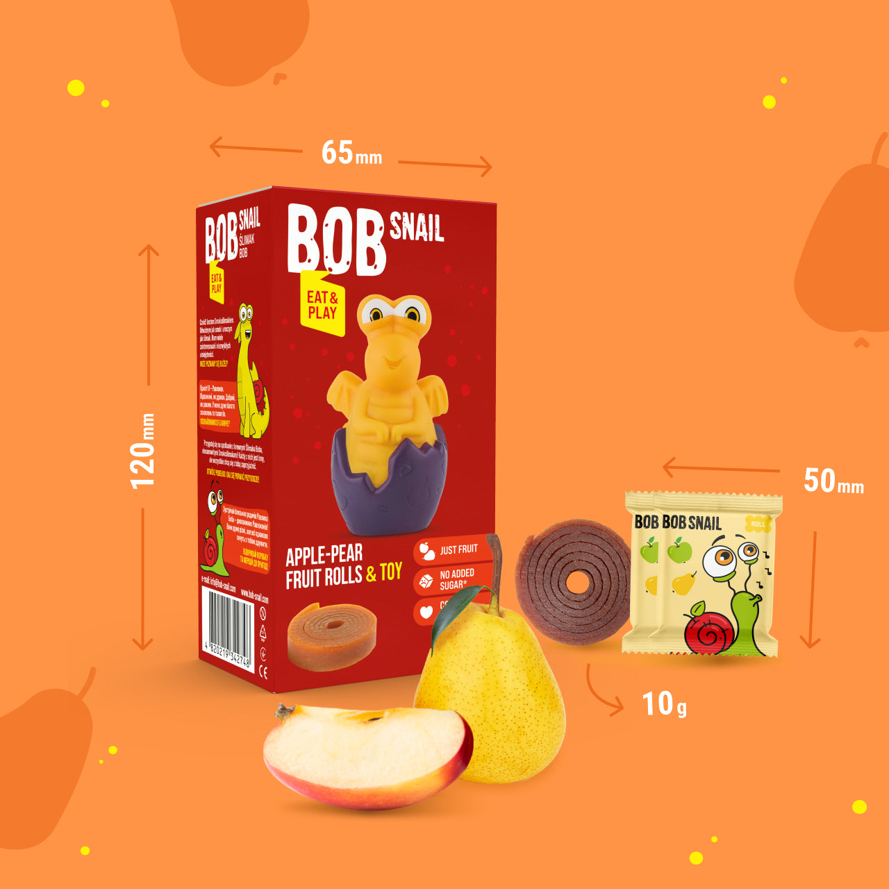 Bob Snail 16er Set Eat&Play Fruchtrollen 20g und Spielzeug AKTION