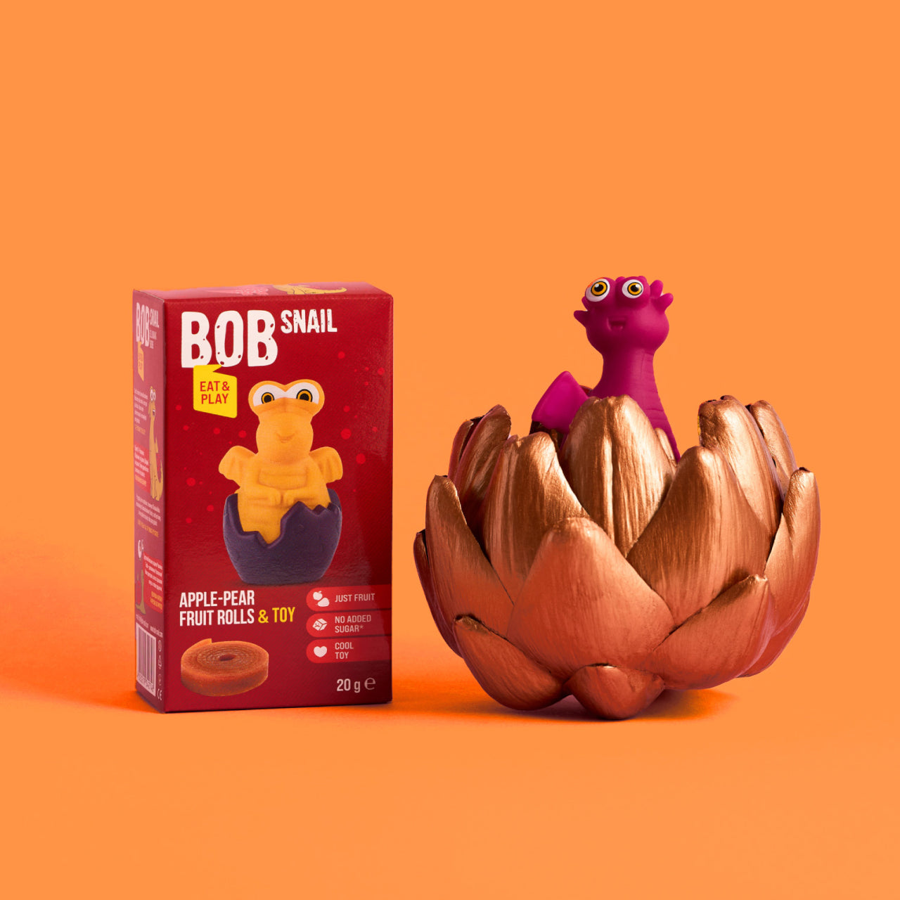 Bob Snail 16er Set Eat&Play Fruchtrollen 20g und Spielzeug AKTION