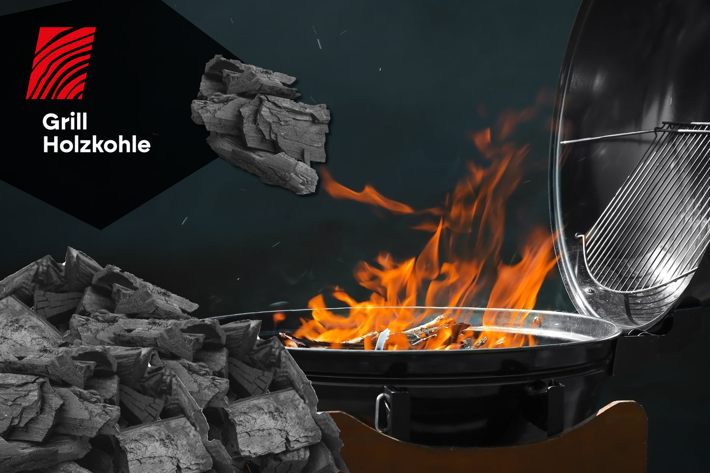 RHINOROCK Premium Restaurant Holzgrillkohle 10 kg – Hochwertige, langanhaltende Glut für perfekten Grillgenuss