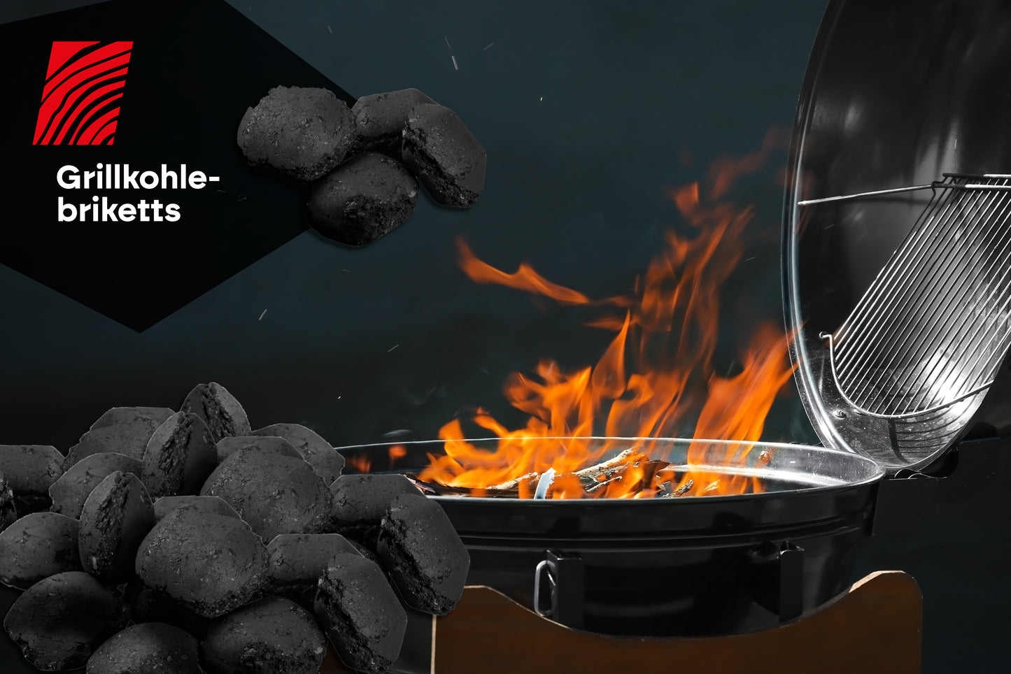RHINOROCK Holzgrillkohle Briketts 10 kg – Langanhaltende Glut für intensiven Grillgeschmack