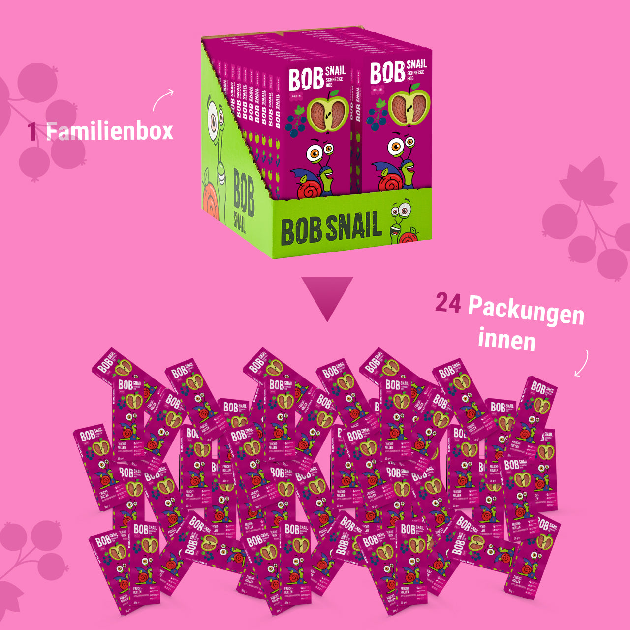 Bob Snail Fruchtrollen Apfel-Johannisbeere 24x30g AKTION