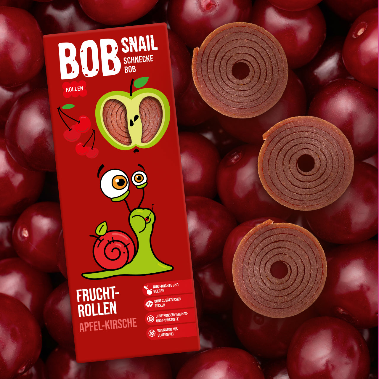 Bob Snail Fruchtrollen Apfel-Kirsche 24x30g AKTION