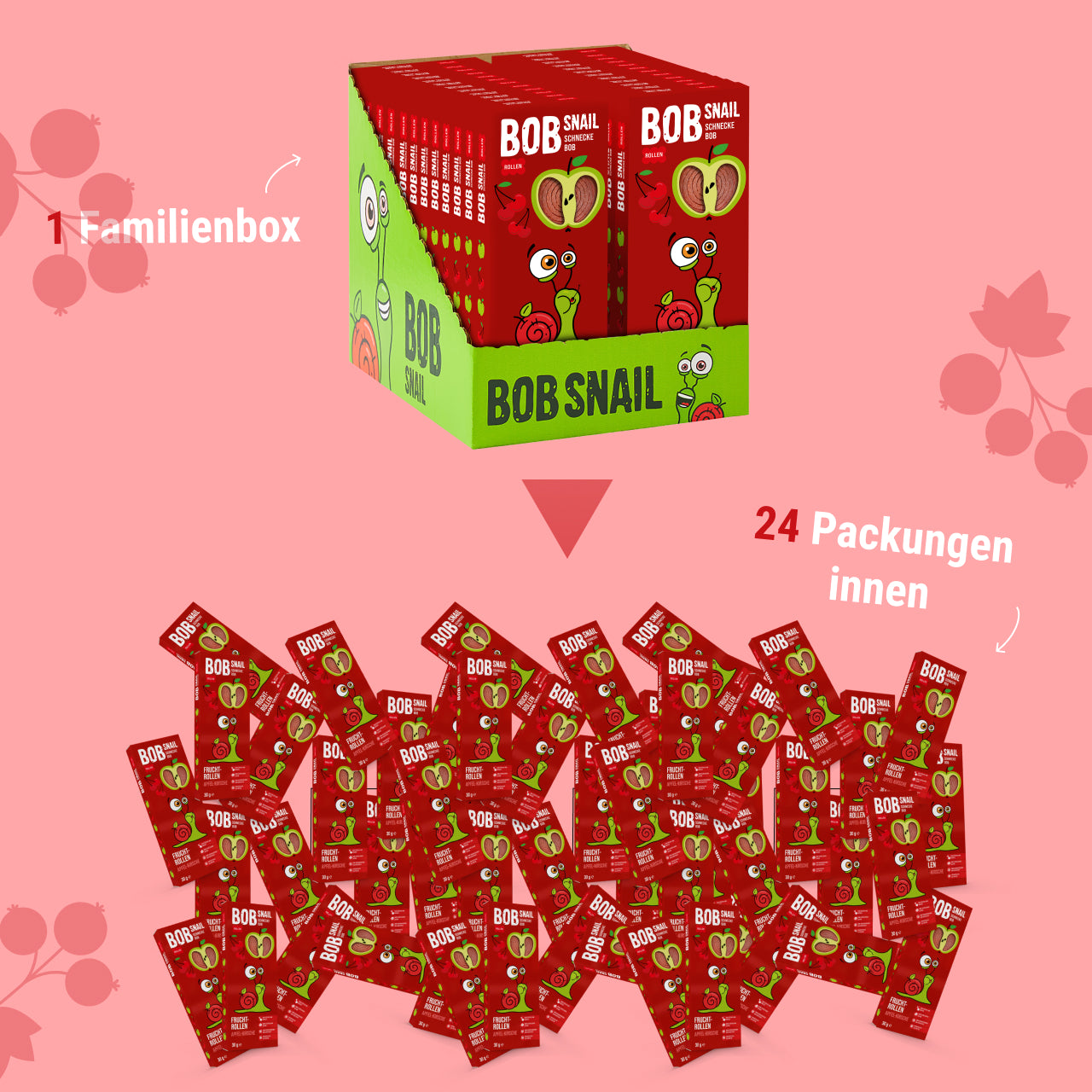 Bob Snail Fruchtrollen Apfel-Kirsche 24x30g AKTION