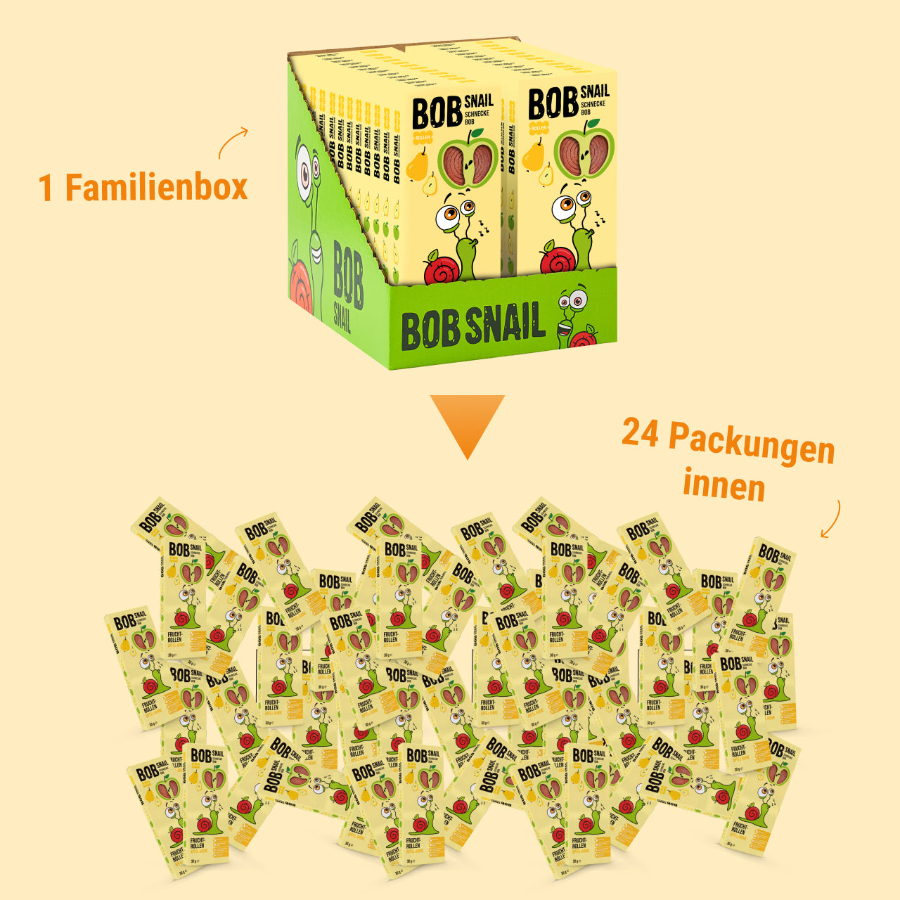 Bob Snail Fruchtrollen Apfel-Birne 24x30g AKTION