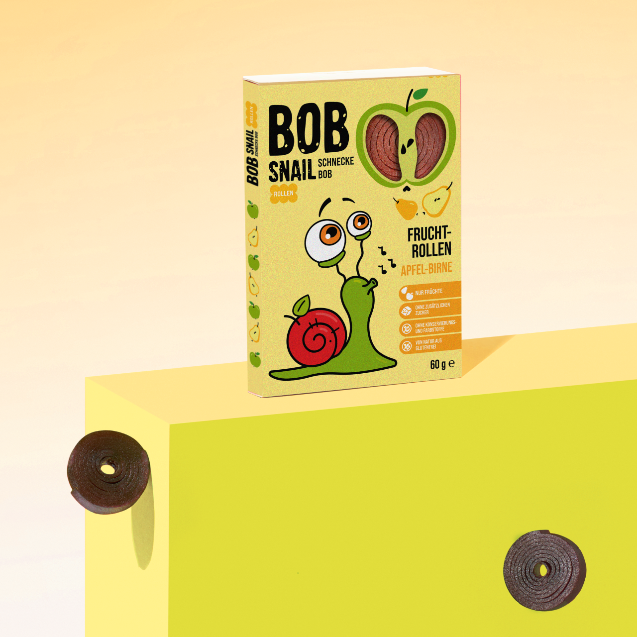 Bob Snail Set 10 - Fruchtrollen je 5 x 60g (Apfel-Erdbeere, Himbeere, Birne, Johannisbeere)