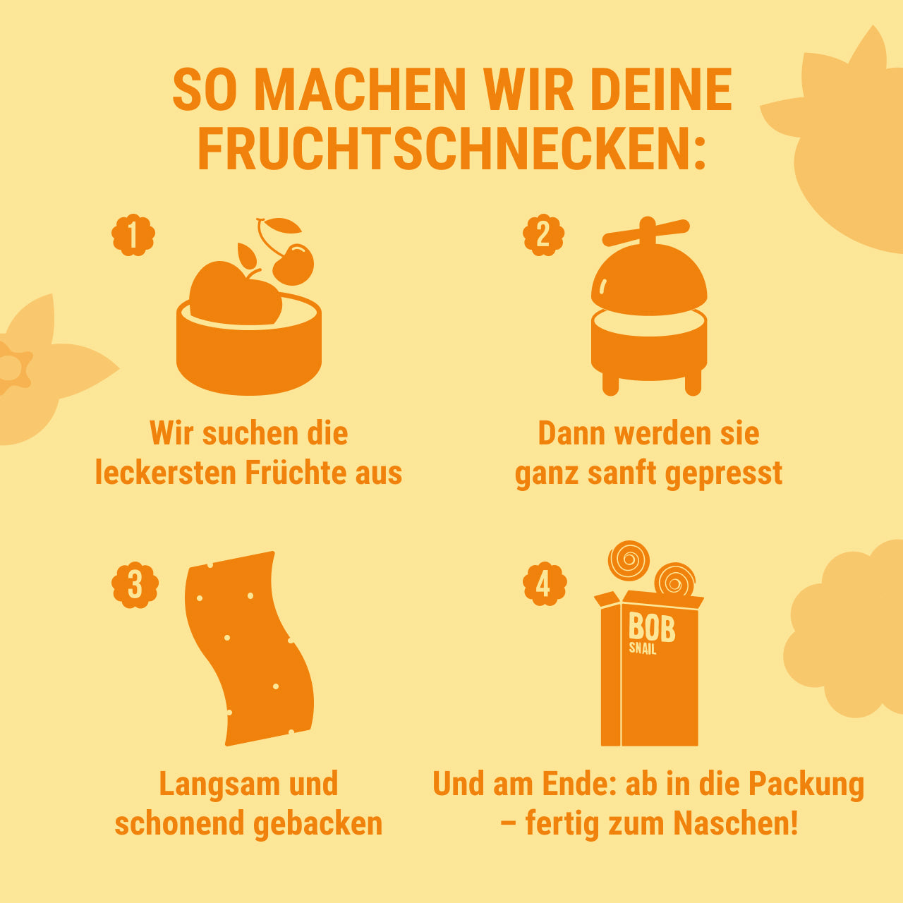 Bob Snail Set 1 – Fruchtrollen je 6 x 30g (Apfel-Heidelbeere, Apfel-Erdbeere, Mango, Apfel-Himbeere)