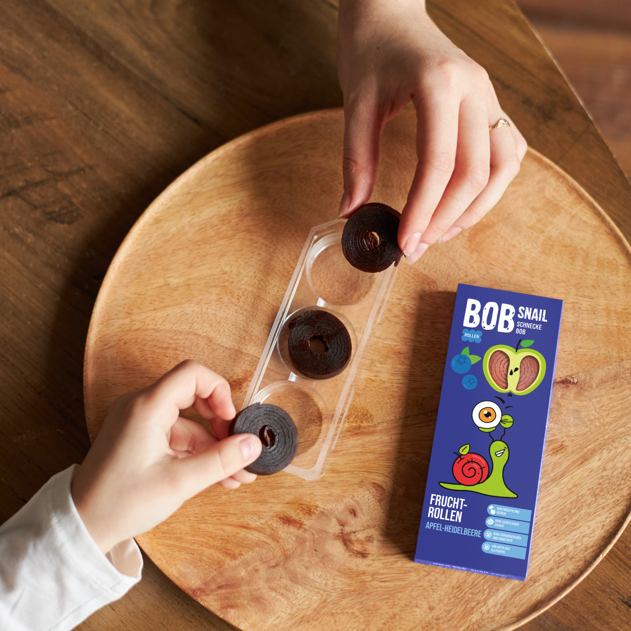 Bob Snail Set 6 – Fruchtrollen & Fruchtcrush je 6 x 30g (Rollen: Apfel-Heidelbeere, Apfel-Himbeere | Crush: Apfel-Himbeere, Mango)