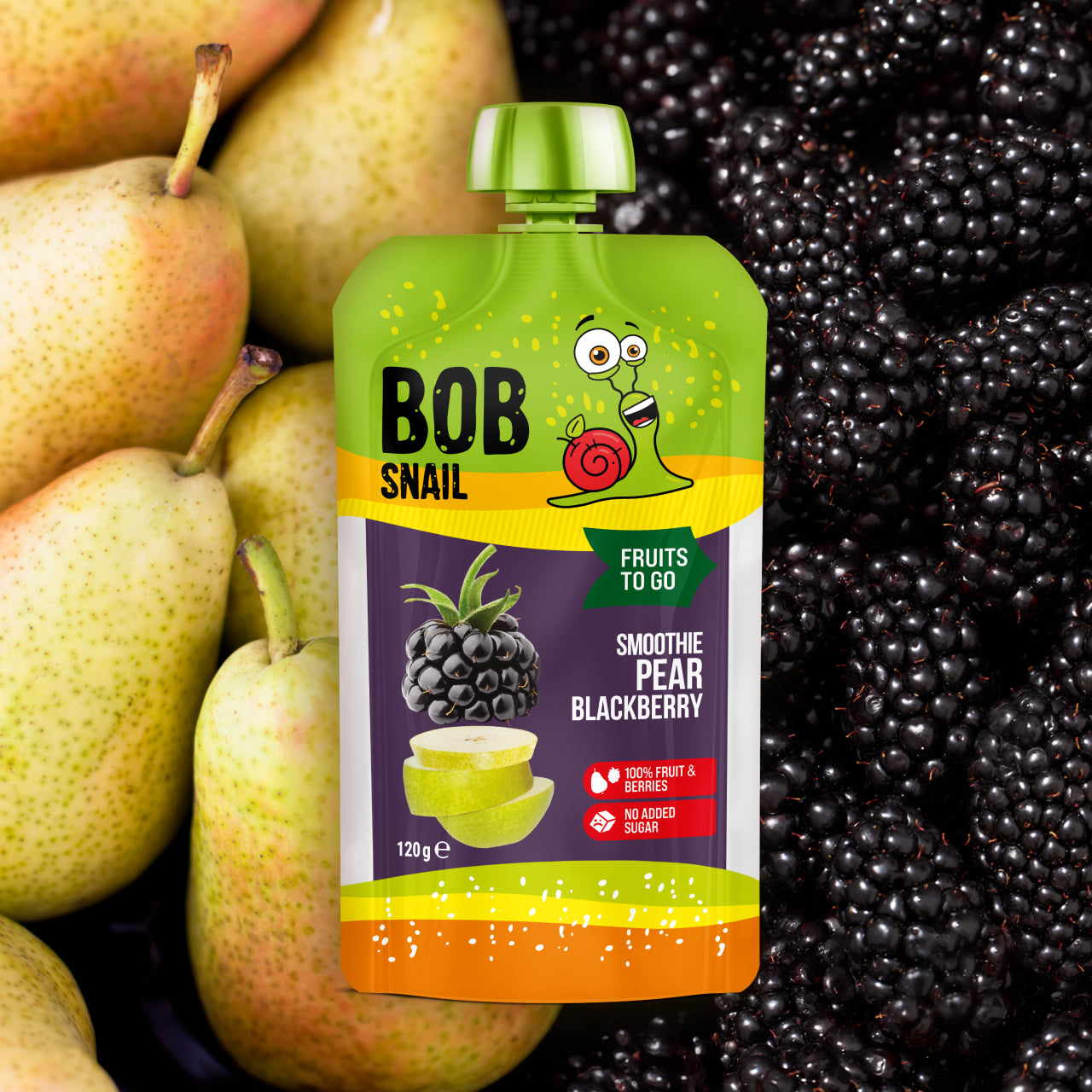 Bob Snail Quetschie Frucht Smoothie Birne Brombeere 10x120g