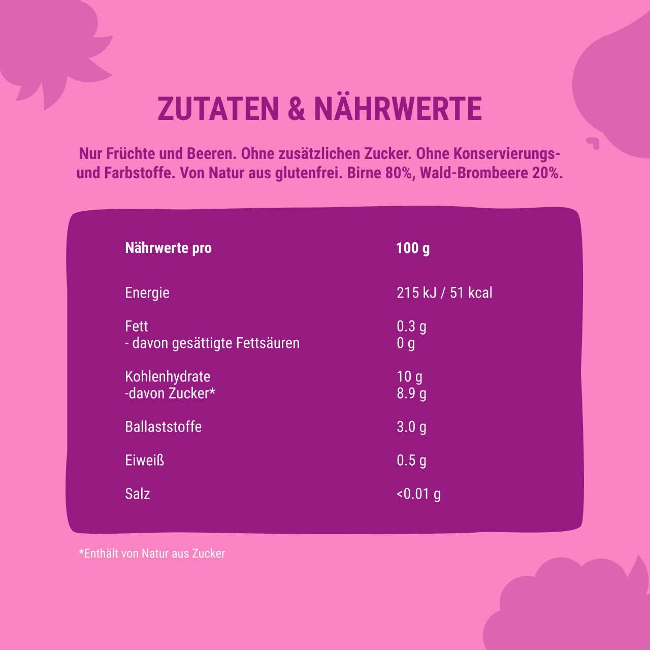 Bob Snail Quetschie Frucht Smoothie Birne Brombeere 10x120g