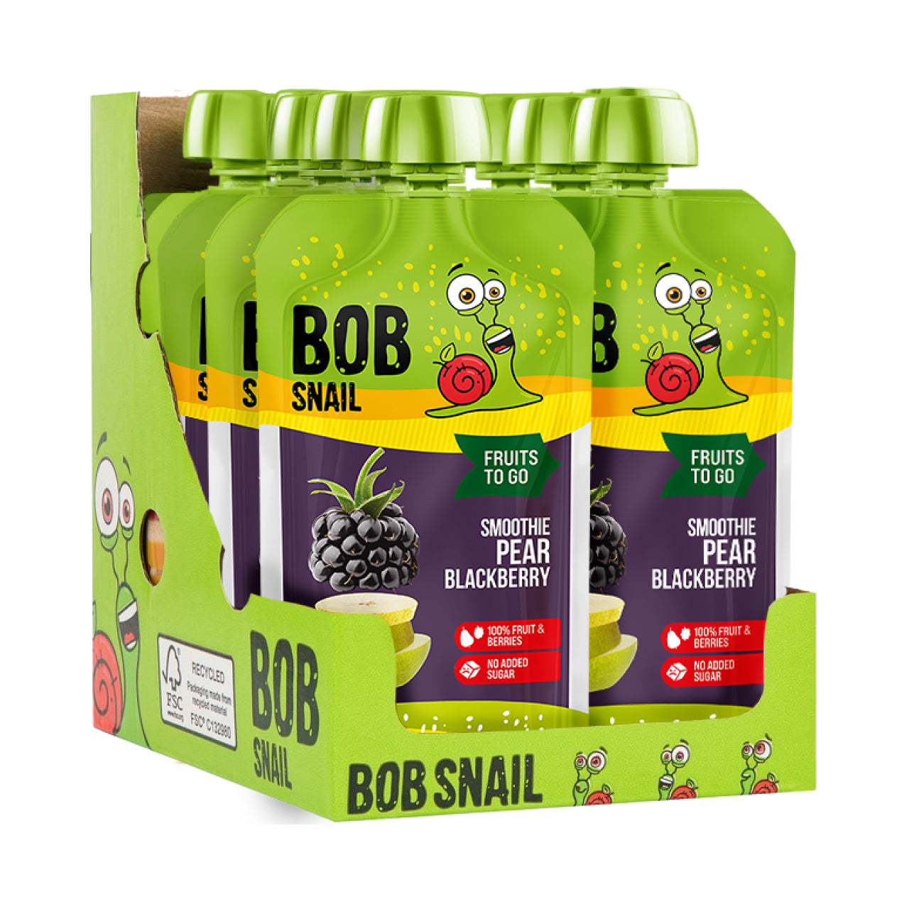 Bob Snail Quetschie Frucht Smoothie Birne Brombeere 10x120g