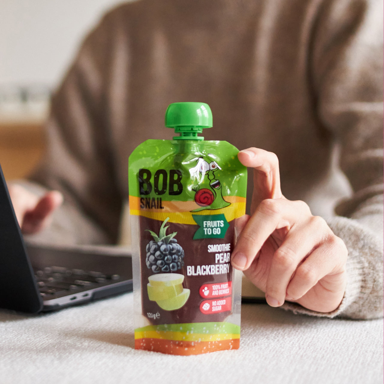 Bob Snail Quetschie Frucht Smoothie Birne Brombeere 10x120g