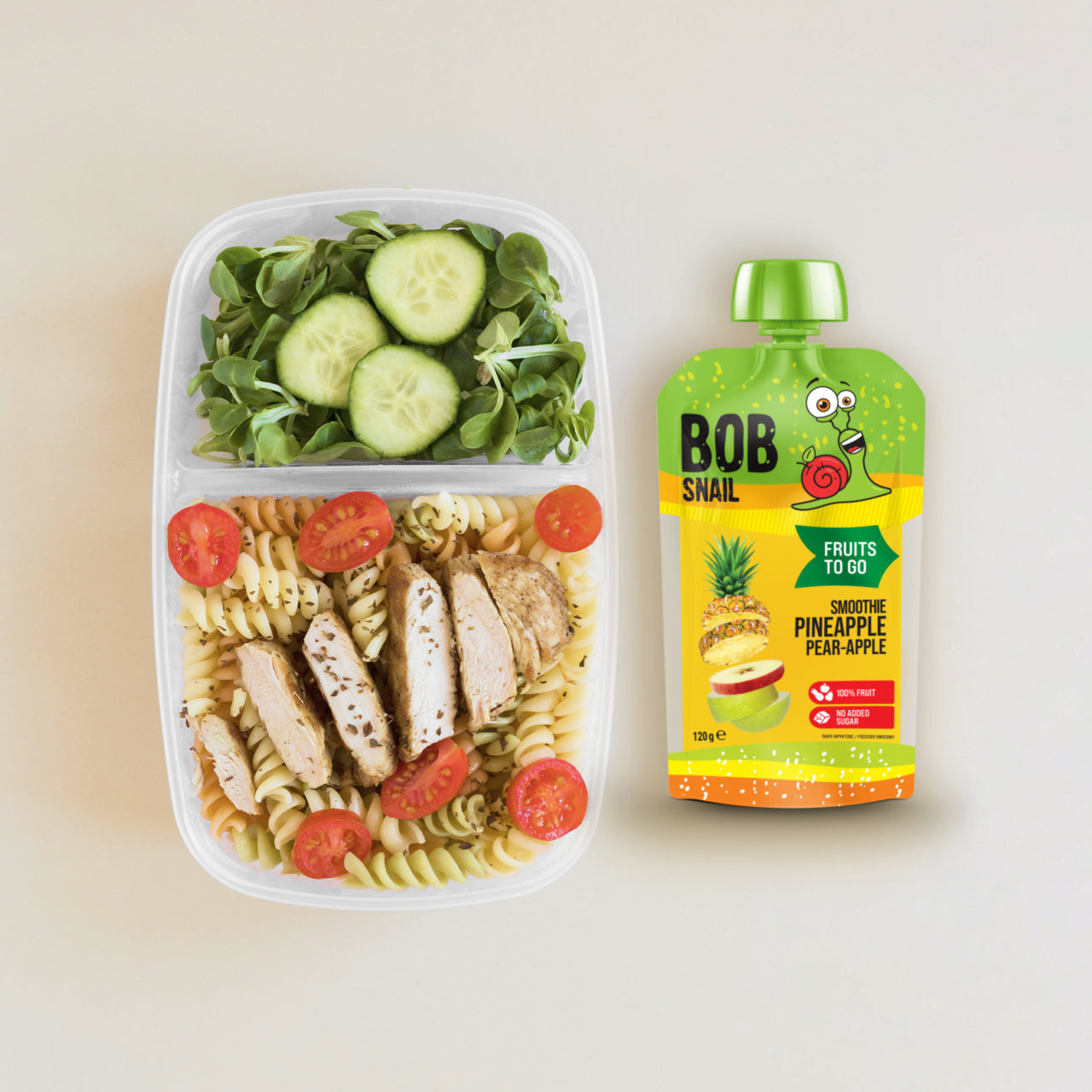 Bob Snail Quetschie Frucht Smoothie Ananas Birne Apfel 10x120g