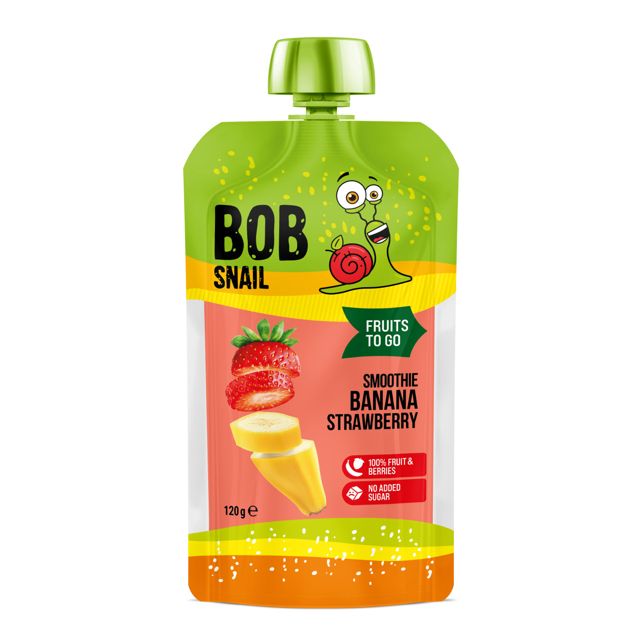 Bob Snail Quetschie Frucht Smoothie Banane Erdbeere 10x120g