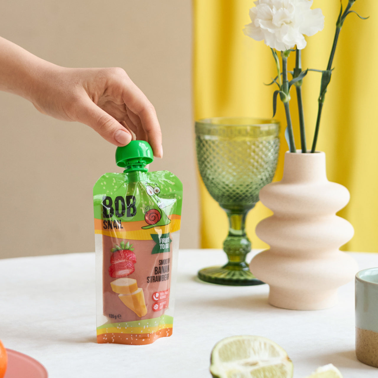 Bob Snail Quetschie Frucht Smoothie Banane Erdbeere 10x120g
