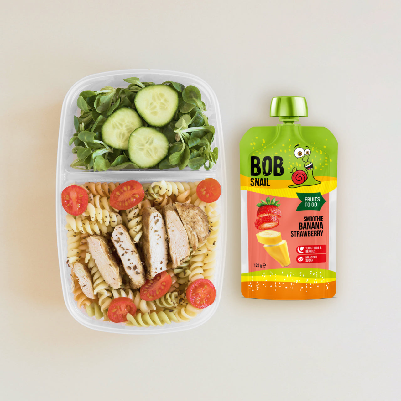 Bob Snail Quetschie Frucht Smoothie Banane Erdbeere 10x120g