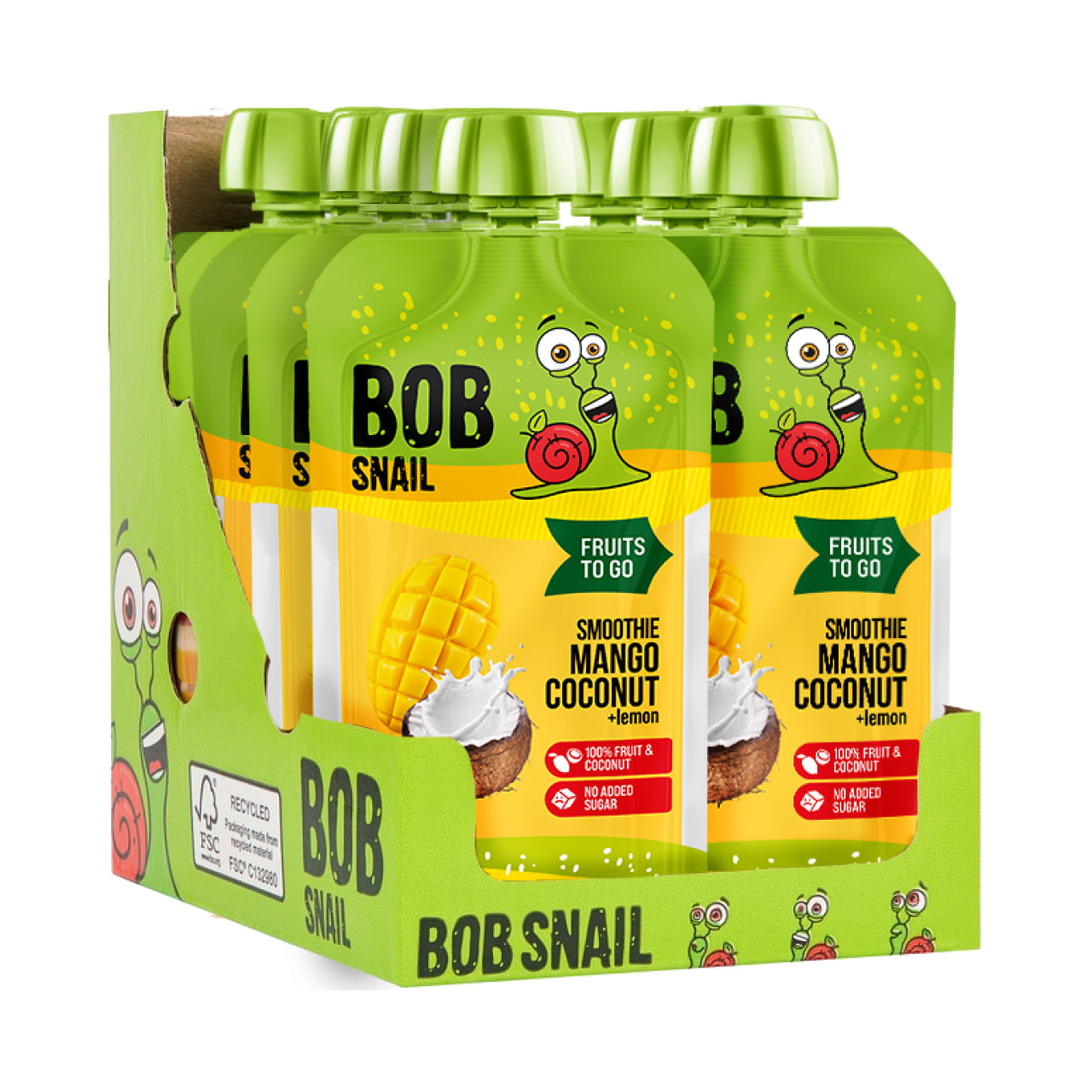 Bob Snail Quetschie Frucht Smoothie Mango Kokos 10x120g