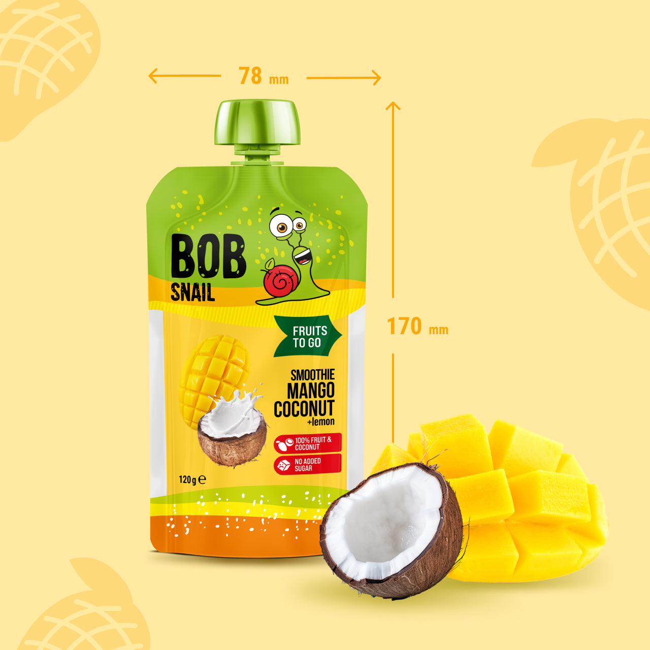 Bob Snail Quetschie Frucht Smoothie Mango Kokos 10x120g
