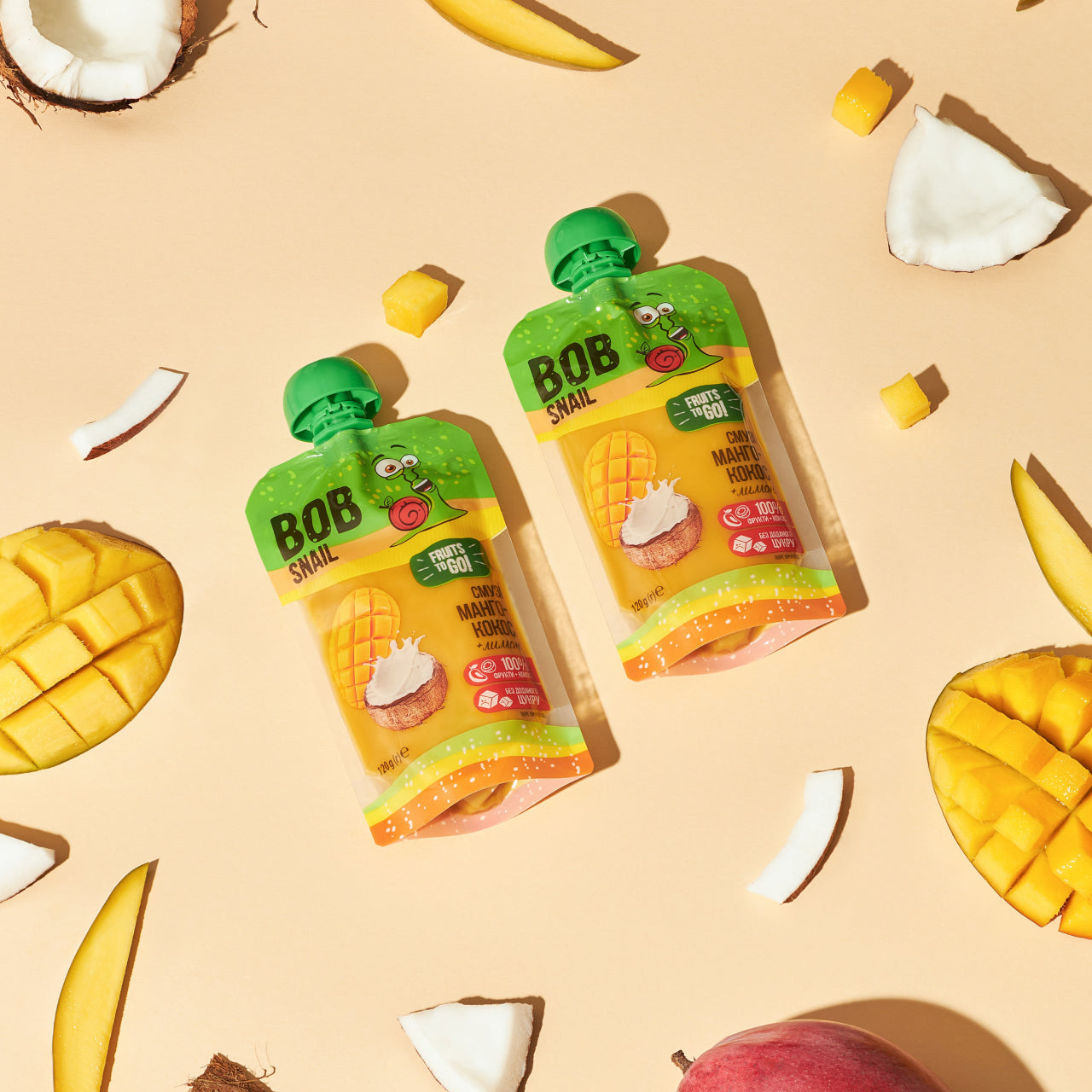 Bob Snail Quetschie Frucht Smoothie Mango Kokos 10x120g