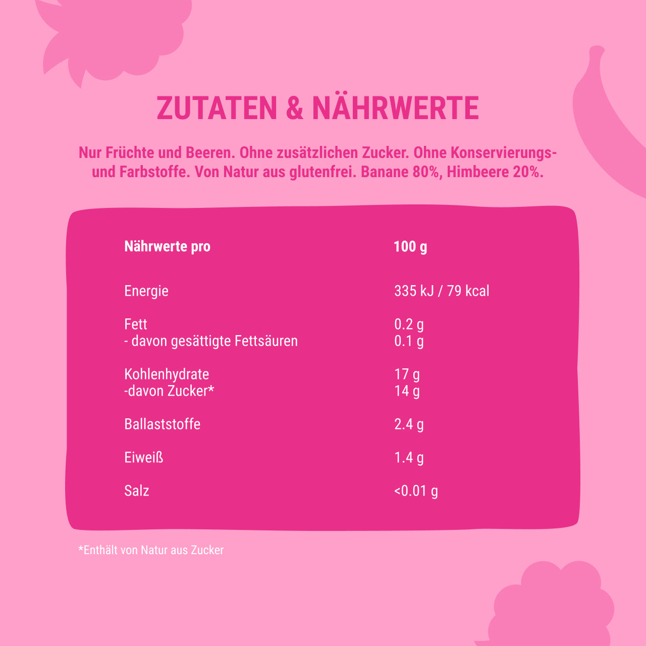 Bob Snail Quetschie Frucht Smoothie Banane Himbeere 10x120g