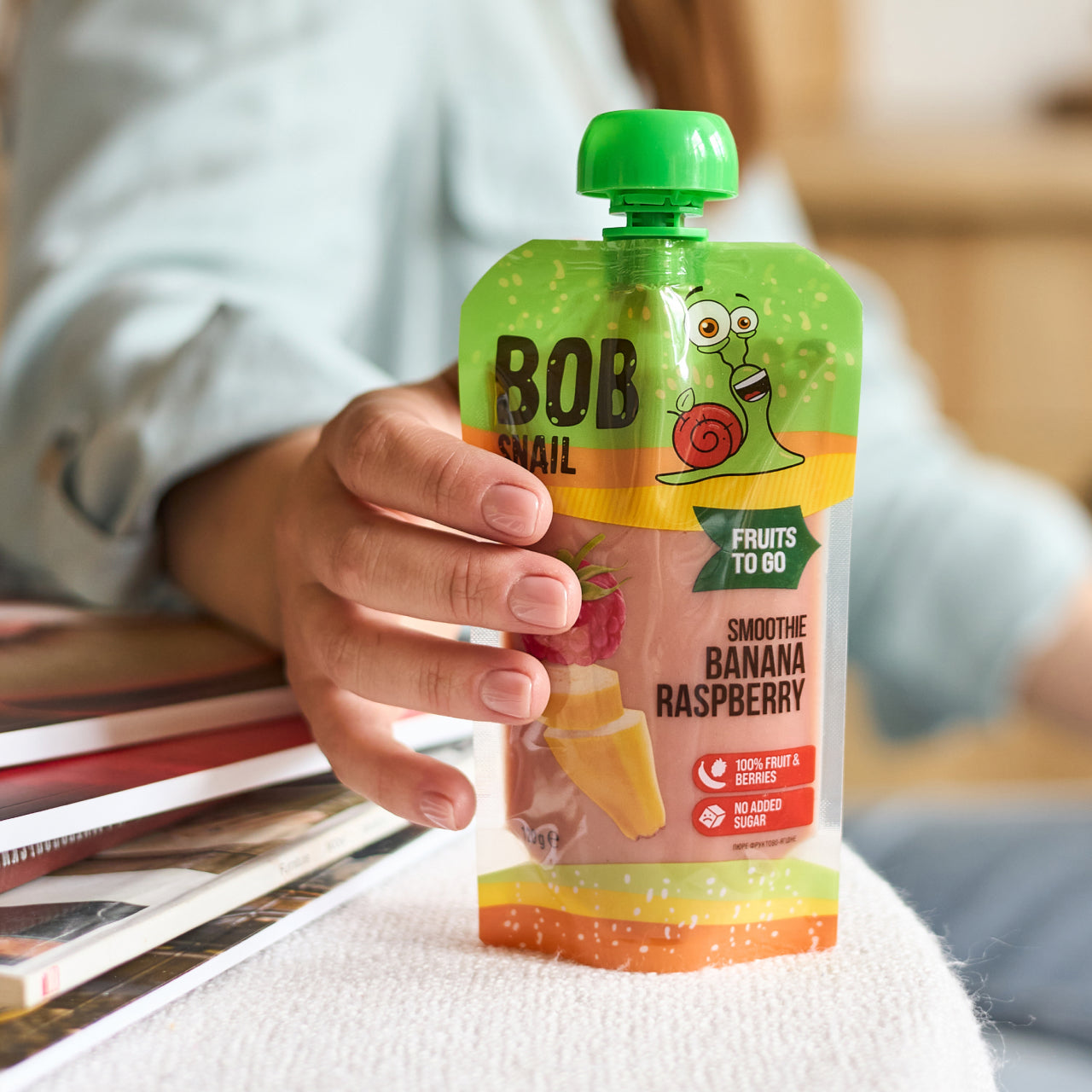 Bob Snail Quetschie Frucht Smoothie Banane Himbeere 10x120g