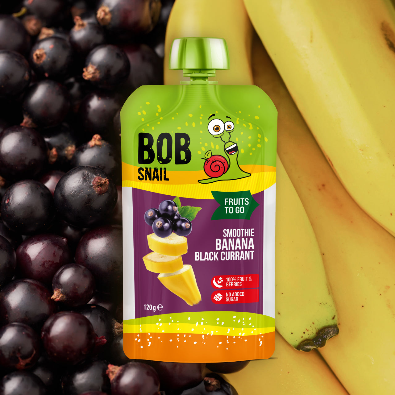 Bob Snail Quetschie Frucht Smoothie Banane Johannisbeere 10x120g