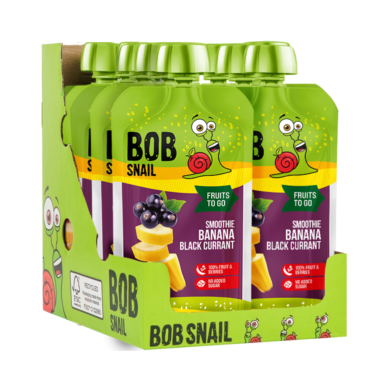 Bob Snail Quetschie Frucht Smoothie Banane Johannisbeere 10x120g
