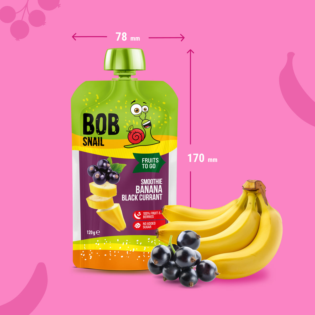 Bob Snail Quetschie Frucht Smoothie Banane Johannisbeere 10x120g
