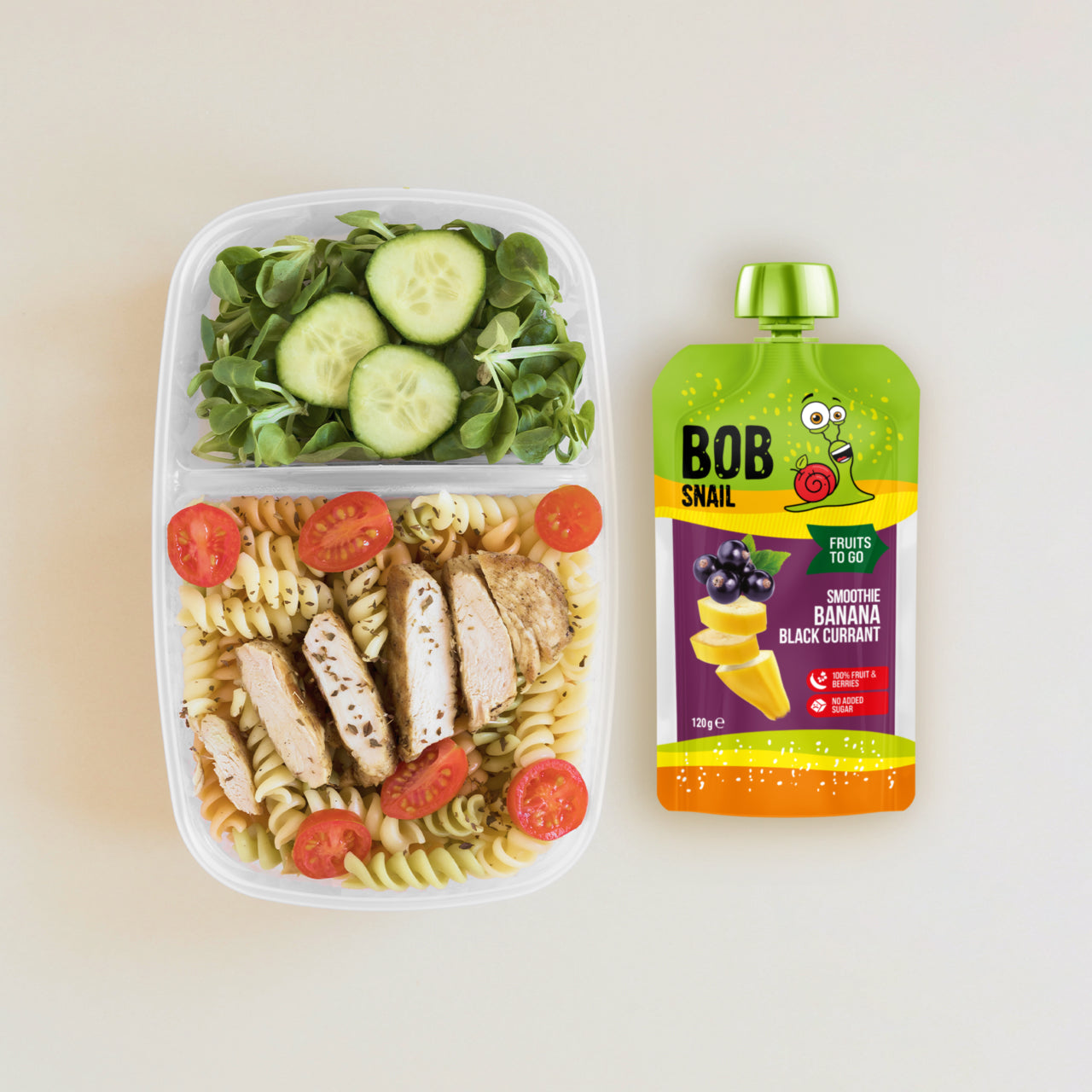 Bob Snail Quetschie Frucht Smoothie Banane Johannisbeere 10x120g