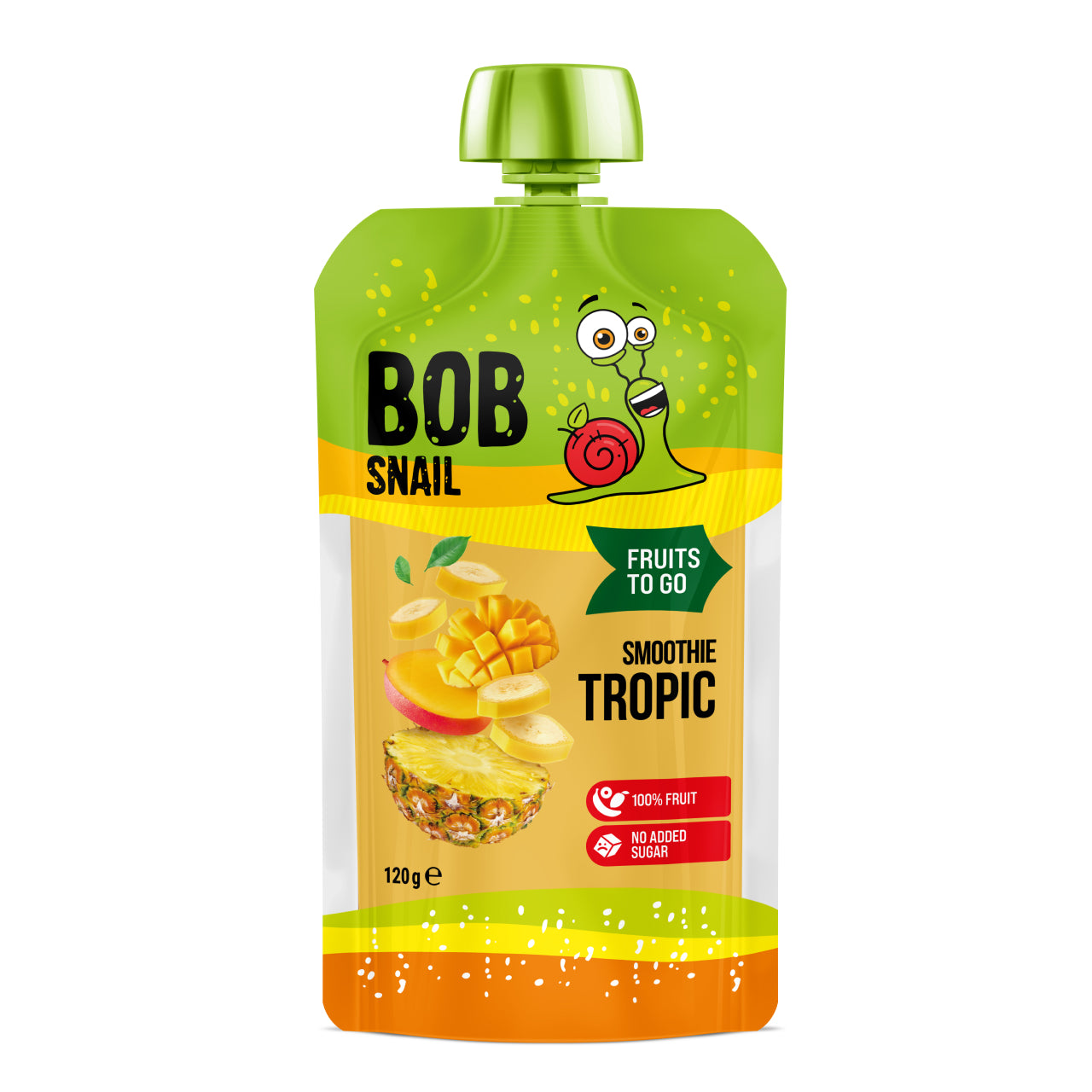 Bob Snail Quetschie Frucht Smoothie Banane Ananas Mango 10x120g