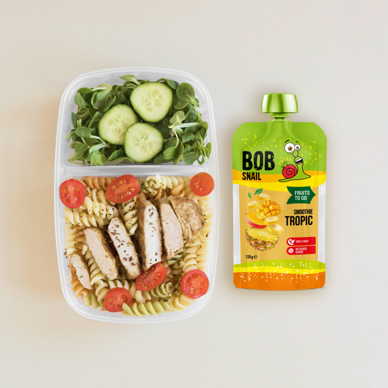 Bob Snail Quetschie Frucht Smoothie Banane Ananas Mango 10x120g