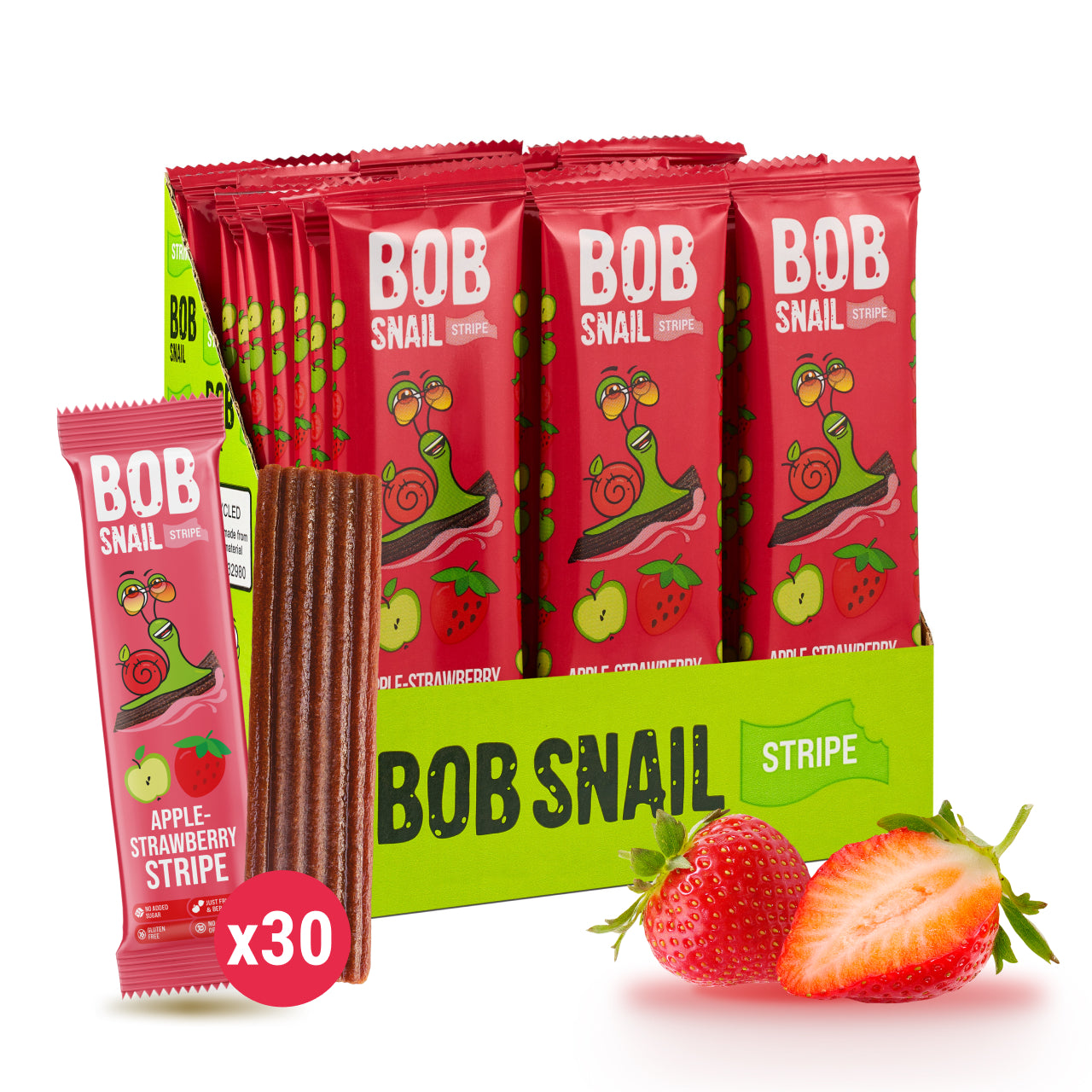 Bob Snail Fruchtstreifen Apfel-Erdbeere 30x14g