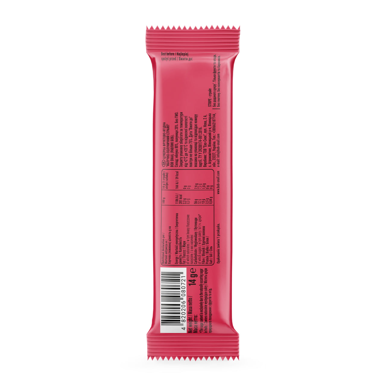 Bob Snail Fruchtstreifen Apfel-Erdbeere 30x14g