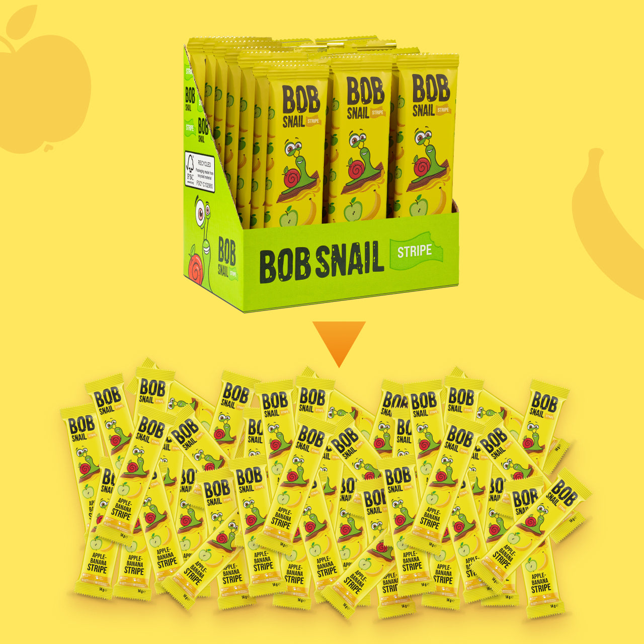 Bob Snail Fruchtstreifen Apfel-Banane 30x14g
