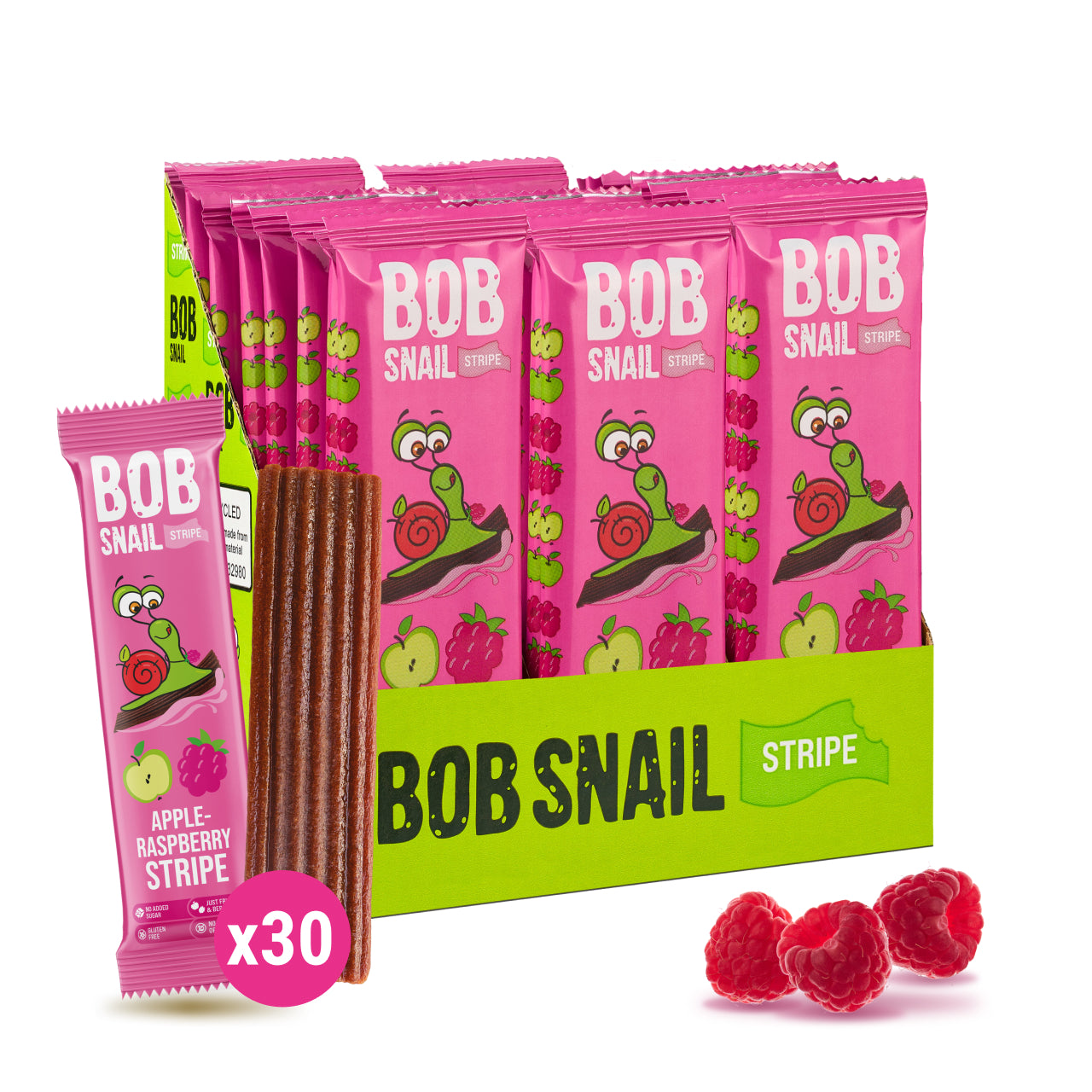 Bob Snail Fruchtstreifen Apfel-Himbeere 30x14g