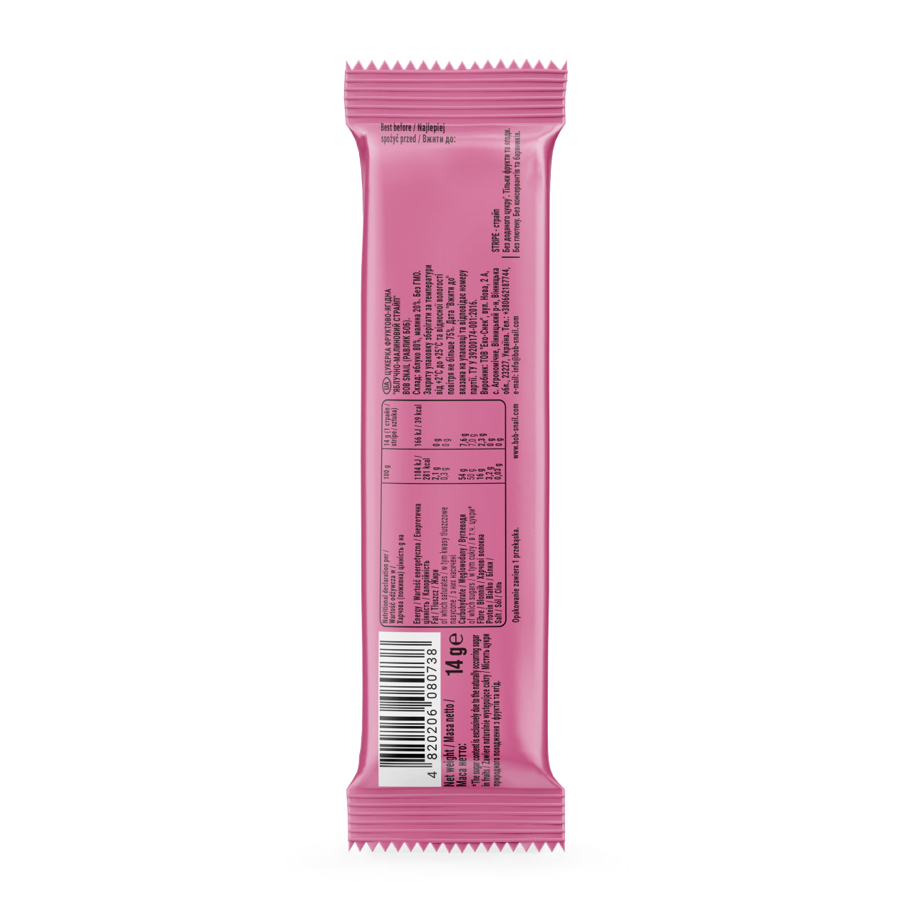 Bob Snail Fruchtstreifen Apfel-Himbeere 30x14g