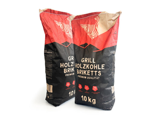 RHINOROCK Briketts Power Duo 20 kg – Langanhaltende Glut für intensiven Grillgeschmack und hohe Hitze