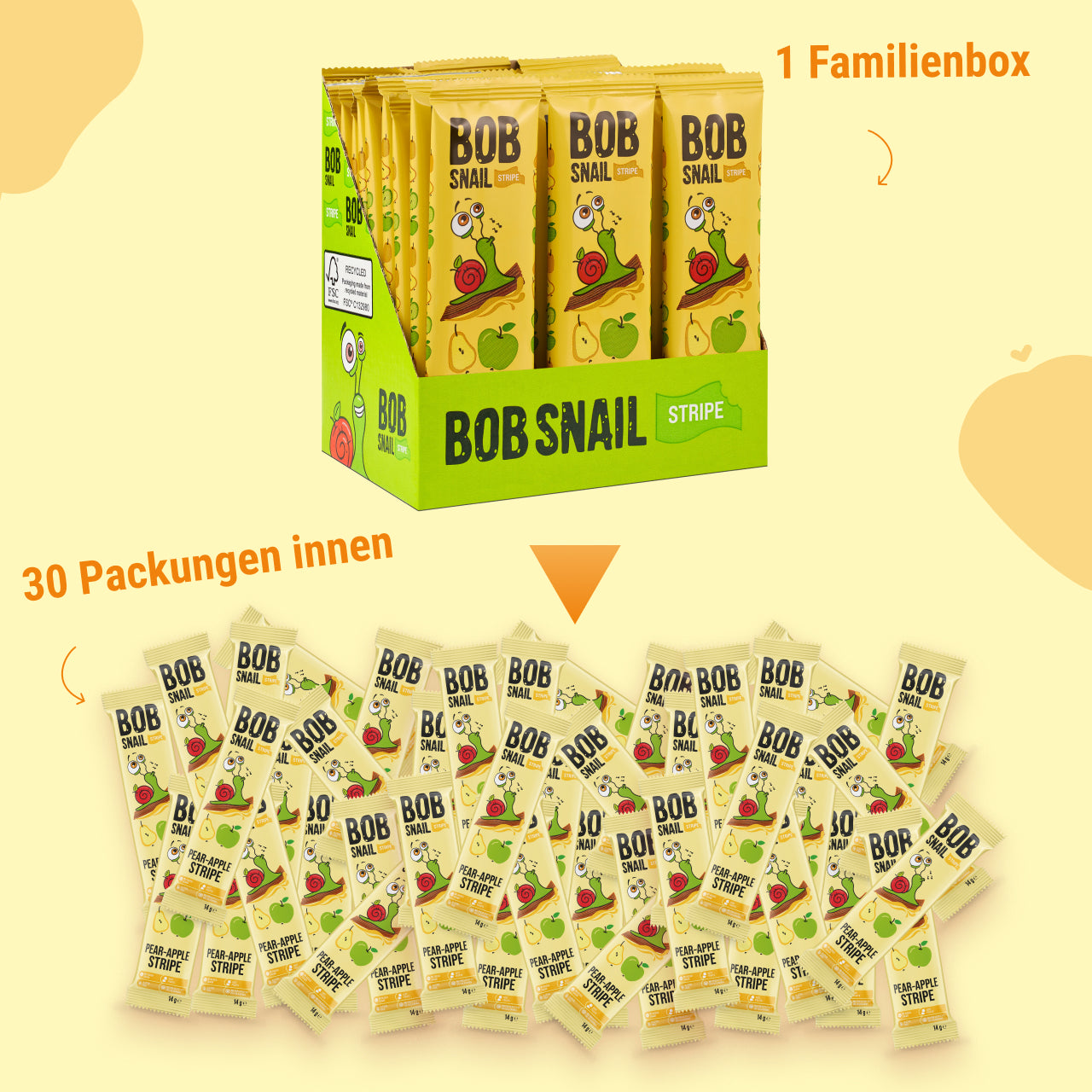 Bob Snail Fruchtstreifen Birne-Apfel 30x14g