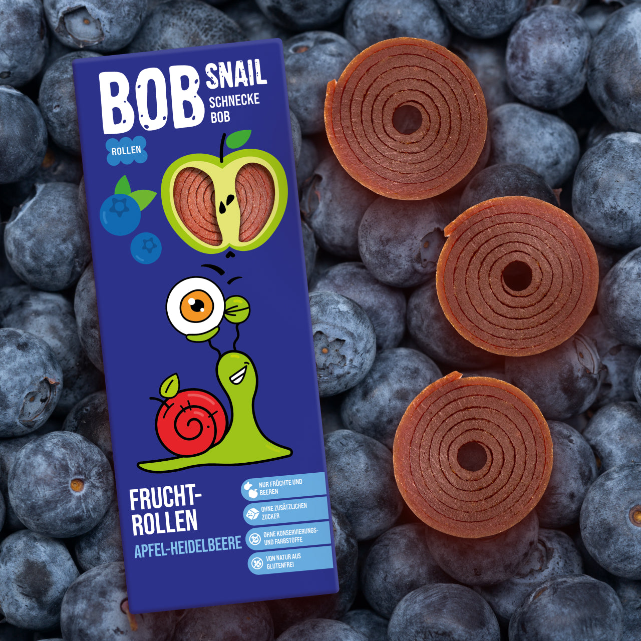 Bob Snail Fruchtrollen Apfel-Heidelbeere 24x30g