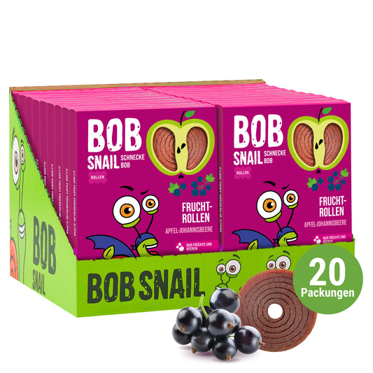 BoB Snail Fruchtrollen Apfel-Schwarze Johannisbeere 20x 60 g